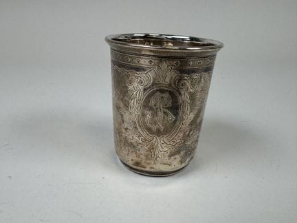 950/1000 silver goblet, Minerva hallmark, with a c