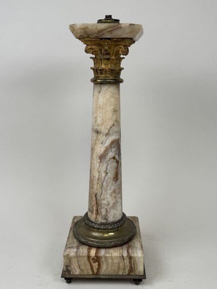 Important pied de lampe en arbre et bronze ciselé 