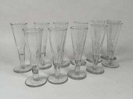 Juego de 11 copas de champán de cristal con faceta