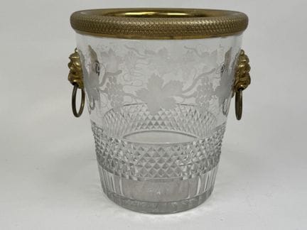 Importante cubitera de champán de cristal tallado 