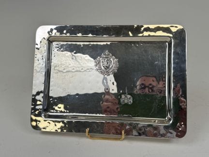 Small 925/1000 silver serving tray, decorated with