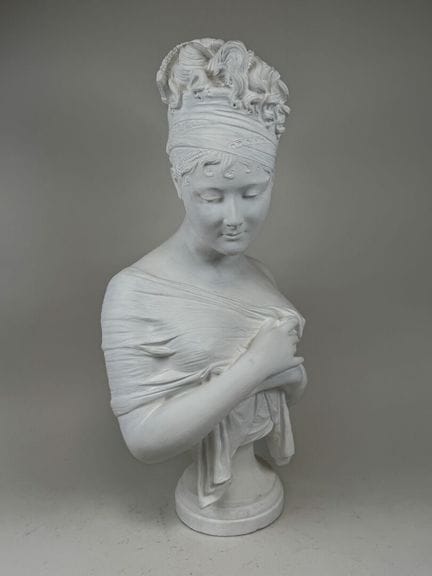 菲利克斯·勒孔特（1737-1817）？据其作品；
雷卡米耶夫人。
赤陶雕像，表面经雕琢并重新上色。