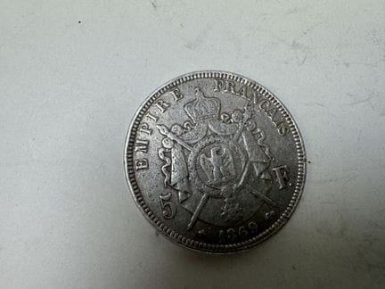 5-Franc-Silbermünze „Napoléon III“ mit Lorbeerkran
