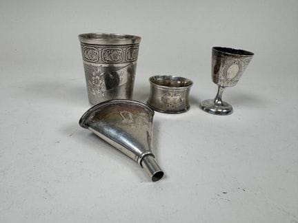 Set aus 950/1000er Silber, Minerva-Punzierung, bes