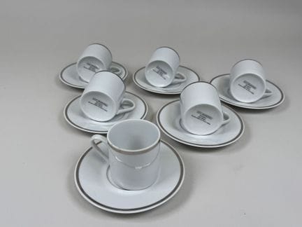 GUY DEGRENNE.
Set bestehend aus 6 Kaffeetassen und