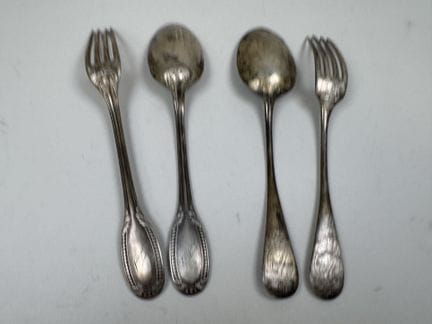 Taufbesteck-Set aus 950/1000er Silber, Minerva-Pun