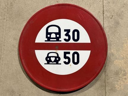 Panneau de signalisation circulaire en tôle émaill