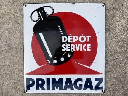 PRIMAGAZ
Plaque publicitaire rectangulaire en tôle