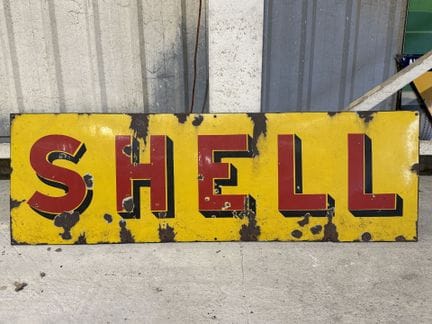 SHELL.
Grande plaque publicitaire rectangulaire en