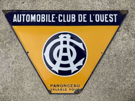 AUTOMOBILE-CLUB DE L'OUEST
Plaque publicitaire tra