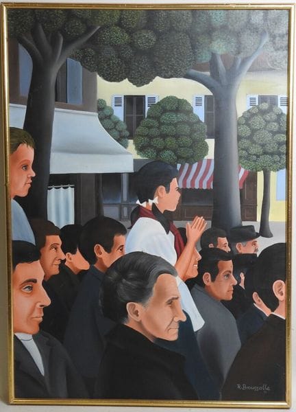 Robert BROUSSOLLE (né en 1931).
La foule.
Huile su