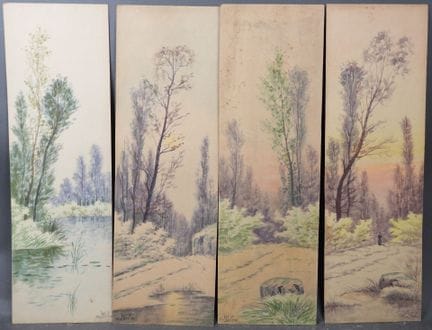 JASILVA (?) XXe.
Paysage. 
Suite de quatre aquarel
