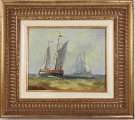 ZUBIN (XXe).
Navires.
Huile sur panneau signée en 