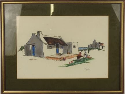 K. VENTER (XXe).
Maison en Bretagne.
Pastel signé 