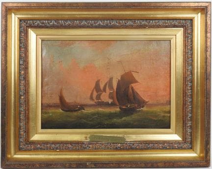 École hollandaise vers 1850.
Navires hollandais pr