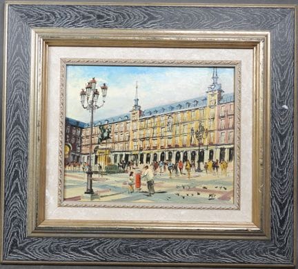 MIT (XXe).
Plaza Mayor Madrid.
Huile sur toile sig