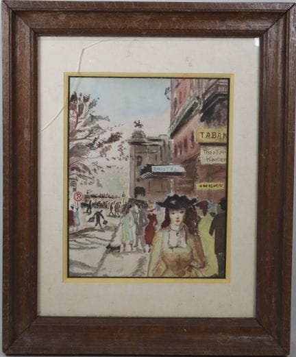 Pierre MAILLOCHON (XXe).
Le ring à Vienne.
Gouache