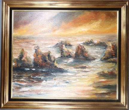 Michel CHARCO (né en 1939).
La roche percée.
Huile