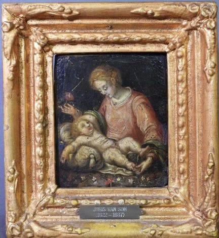 École flamande vers 1620.
Vierge à l'Enfant. 
Peti