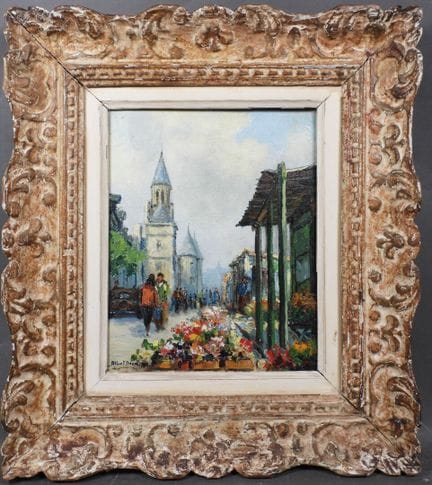 Albert BERN (1898-?)
Marché aux fleurs à Paris.
Hu