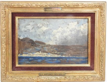 École française vers 1910. 
Vintimille. 
Huile sur