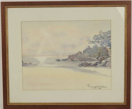 École du XXe.
Bord de mer.
Aquarelle signée en bas