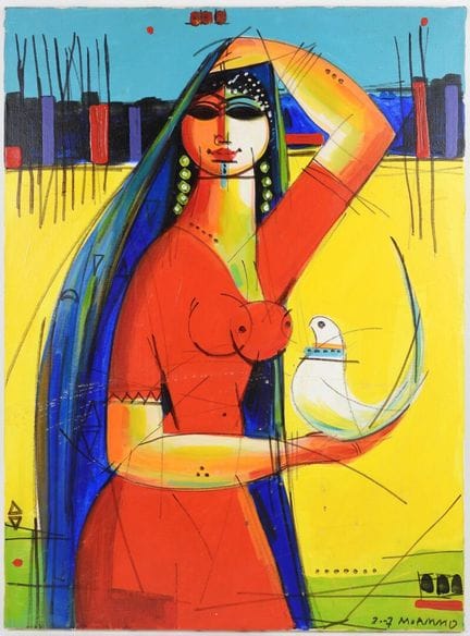 M. AAMD. H (XXIe).
La porteuse d'espérance.
Huile 