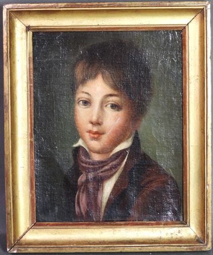 École du XIXe.
Portrait d'enfant.
Huile sur toile.