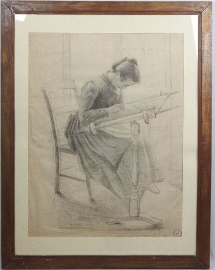Paul BLANVILLAIN (1891-1965).
Femme au métier à ti
