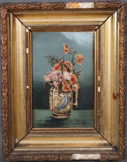 Hélène VALLEMON (XIX-XXe).
Chope de fleurs.
Huile 