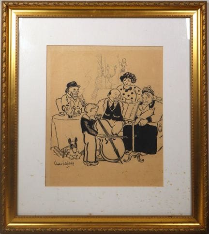CHAS-LABORDE (1886-1941).
Le concert.
Dessin signé