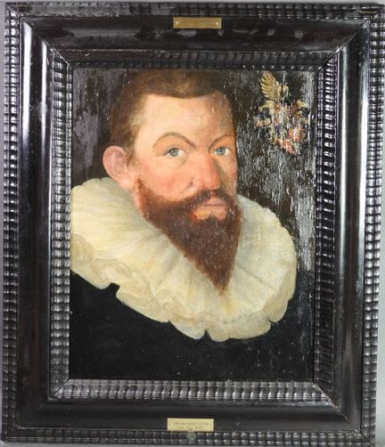 École hollandaise, XIXe. 
Portrait d'homme. 
Huile