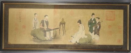 École chinoise, fin XIXe.
La musique.
Gouache sur 