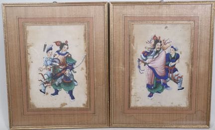 Chine, Canton début XXe.
Soldats et guerriers.
Deu