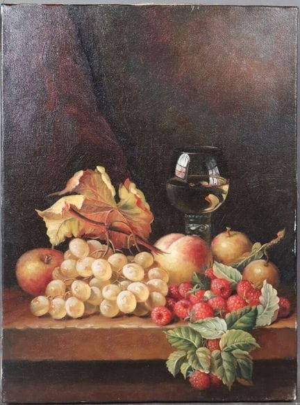 École du XX-XXIe.
Nature morte aux raisins.
Huile 