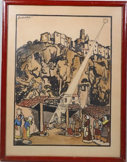 François Marius BERTHET (XXe).
Nativité au pied du