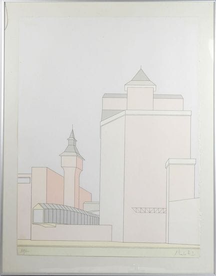Alberto BALI (1944).
Architecture.
Lithographie en