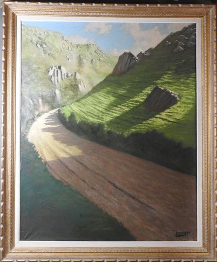 FUENTES (XXe).
Le chemin dans la montagne.
Huile s