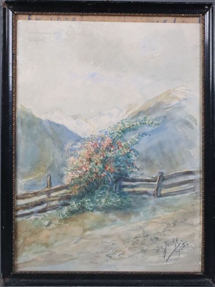 Isa JECKL (XXe).
Fleurs sauvage en montagne.
Aquar