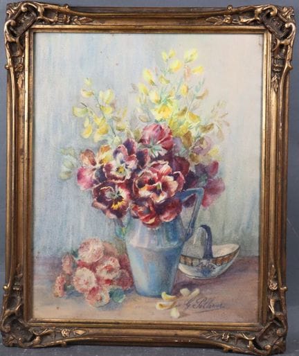 Geneviève PELLERIER (XIX-XXe).
Bouquet de fleurs.
