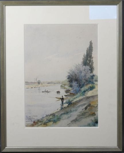 Gustave FRAIPONT (1849-1923). 
Le Pêcheur.
Aquarel