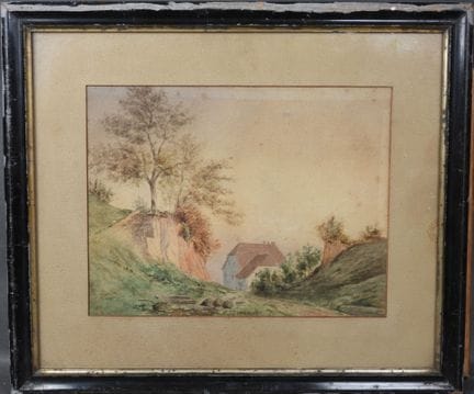 École du XIXe.
Chemin vers la maison.
Aquarelle.
2