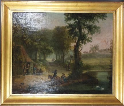 École du XIXe.
Scène animée près de l'auberge.
Hui