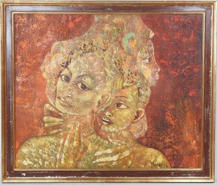 Georges ROUGY (born in 1947).
The Three Heads.
Oil