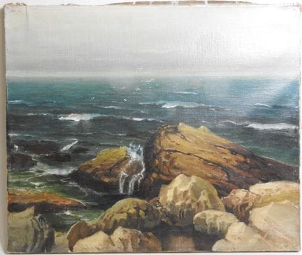 Early 20th-century school.
Rocky coastline.
Oil on