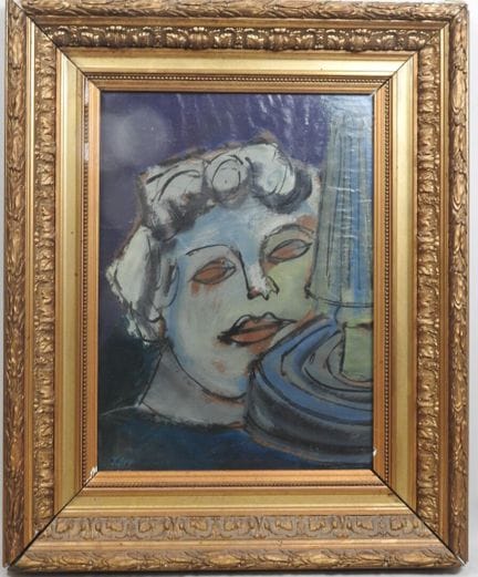 J. BRY (20th century).
Head and Column.
Oil on can