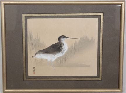 École chinoise, XXe.
Oiseau de marais.
Gravure reh