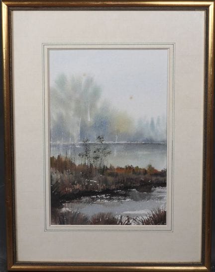 Jacques NOURY (1927-2021).
Etang.
Aquarelle signée