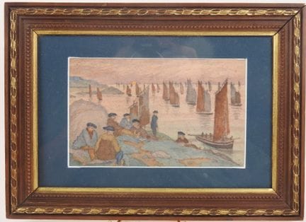 École début XXe.
Les marins bretons.
Aquarelle.
12