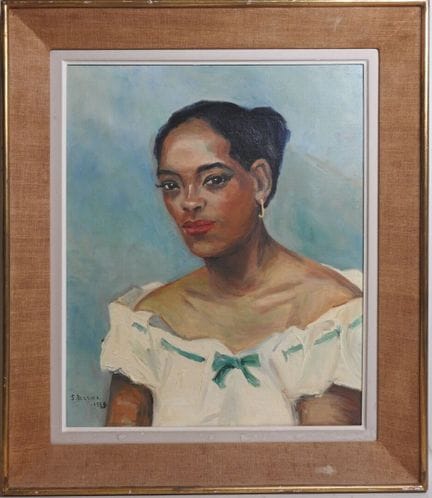 S. DERRIER (20th century).
Portrait of a Woman.
Oi